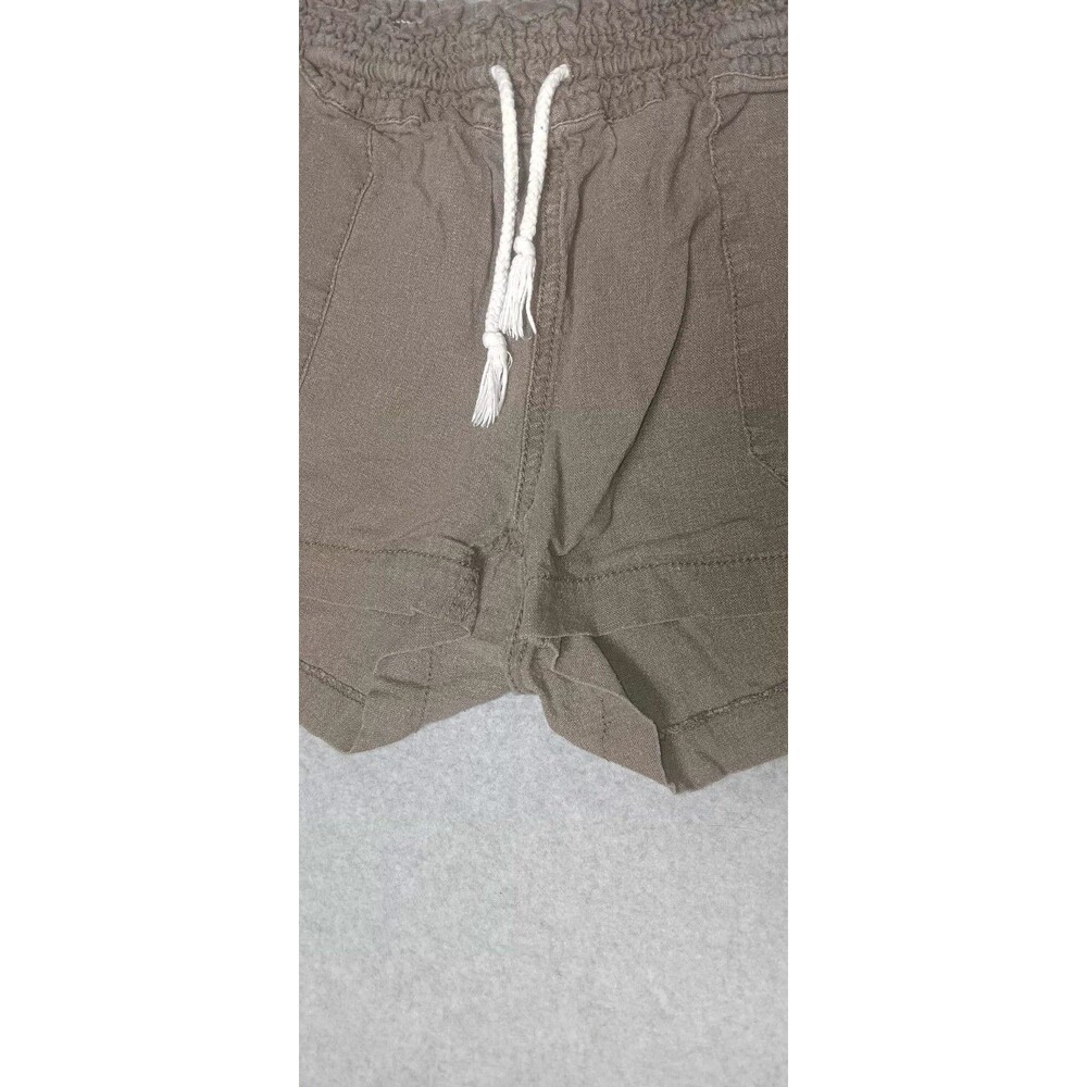 Kiss & Cry Drawstring Smocked Waist Linen Blend Pull On Shorts Womens XL Coastal - Picture 9 of 12
